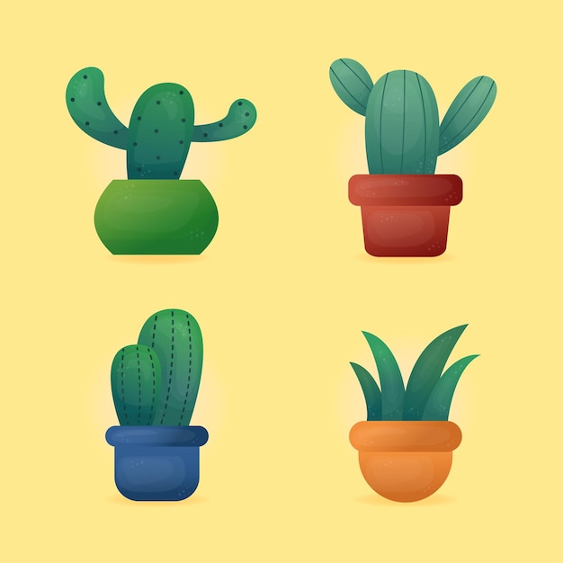 Cactus Mignon Isolé Clipart Illustration