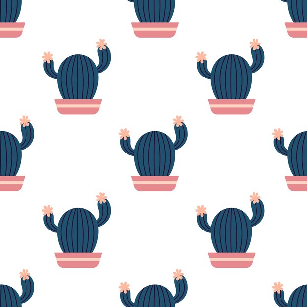 Cactus mignons dans le style boho Cactus motif sans couture Texture boho à la mode Cactus dessin imprimé en tissu Textil succulent