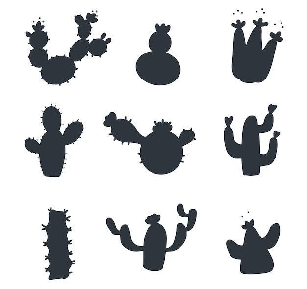 Vecteur cactus silhouette