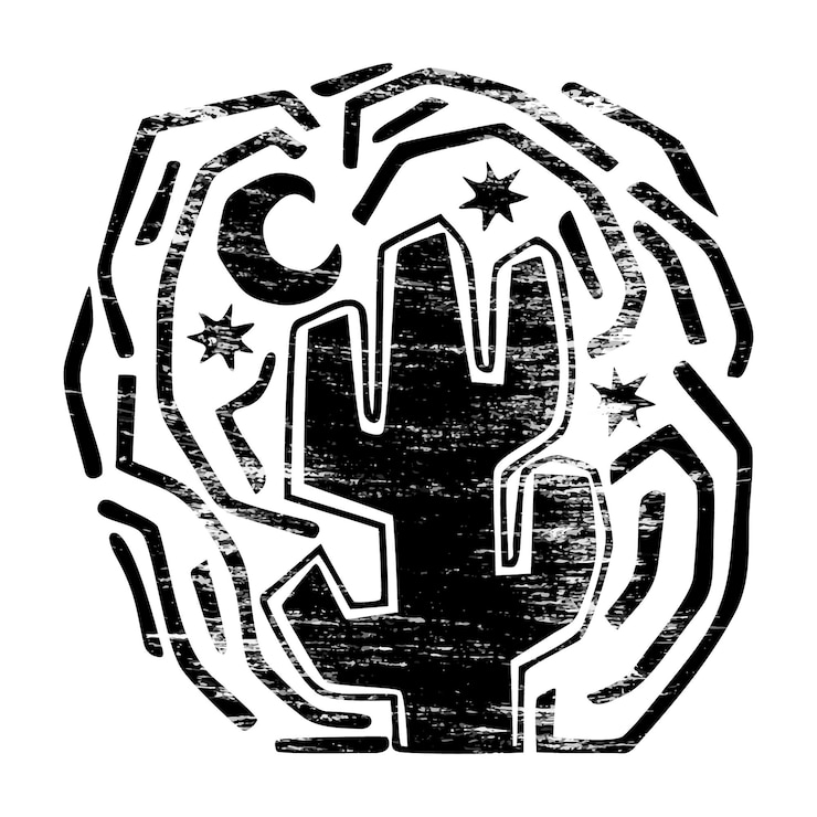 Vecteur cactus de style cordel du nord-est brésilien illustration décorative monochrome à texture granuleuse