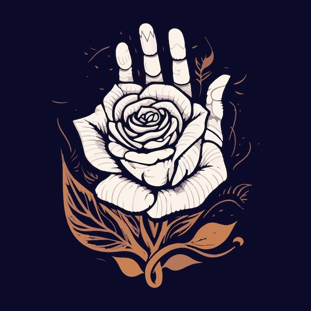 Vecteur cadeau de conception de tatouage et de t-shirt rose avec floral