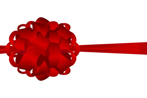 Vecteur cadeau dans une boîte avec un nœud rouge sur un vecteur de fond blanc