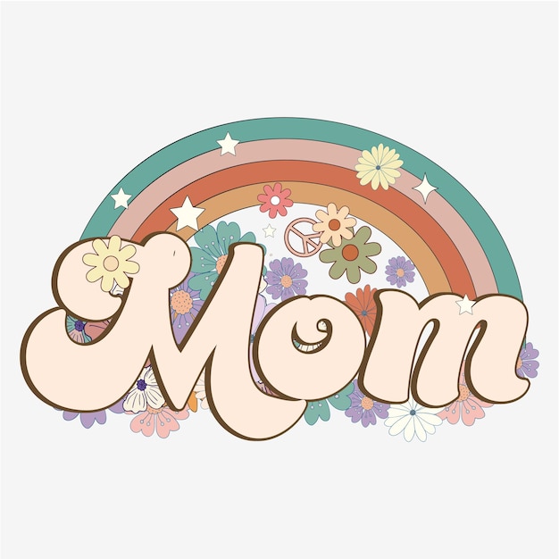 Vecteur le cadeau de design de sublimation pour maman le design de la chemise de maman rétro png la journée de la mère png la sublimation de maman