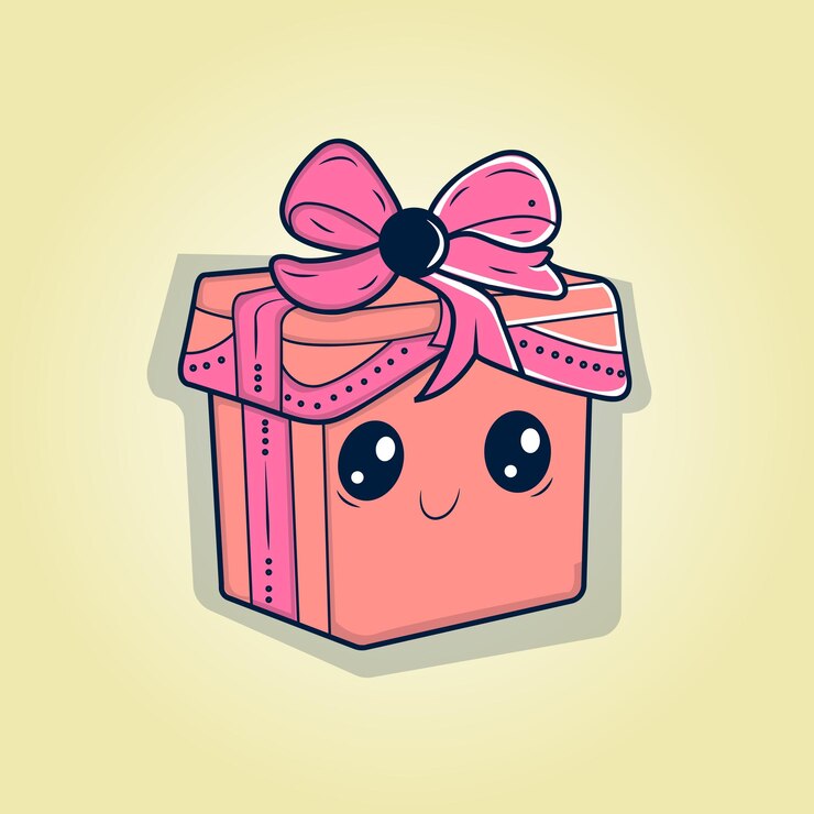 Vecteur cadeau heureux chatacter vecteur illustration artistique gratuite