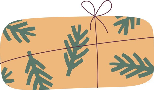 Vecteur un cadeau de noël avec des branches