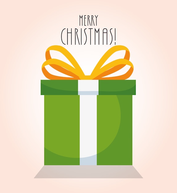 cadeau de Noël joyeux isolé icône design d'illustration vectorielle