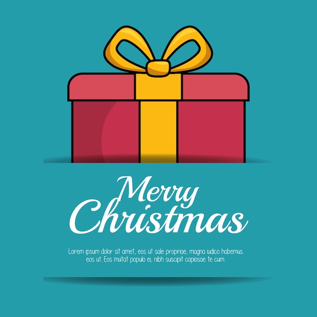 cadeau de Noël joyeux isolé icône design d'illustration vectorielle
