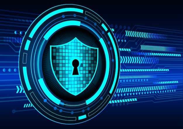 Cadenas fermé sur fond numérique, cybersécurité