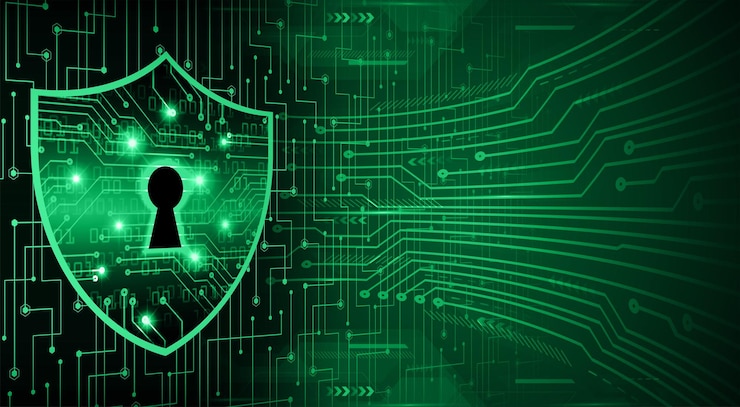 Vecteur cadenas fermé sur fond numérique, cybersécurité