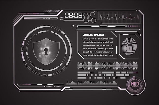 Cadenas Fermé Hud Sur La Cybersécurité De Fond Numérique