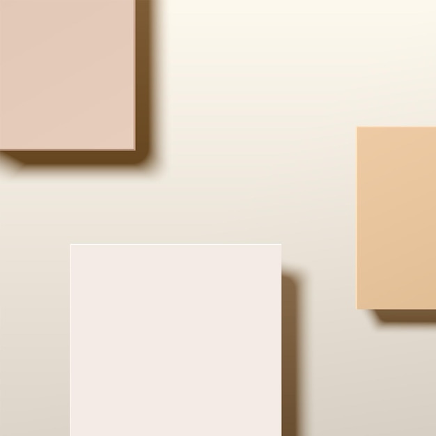Cadre abstrait 3d réaliste de rectangles géométriques beige et crème sertie d'ombre dans un style minimal
