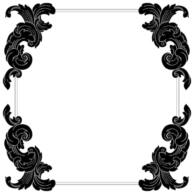 Cadre d'angle frontière floral ornemental baroque