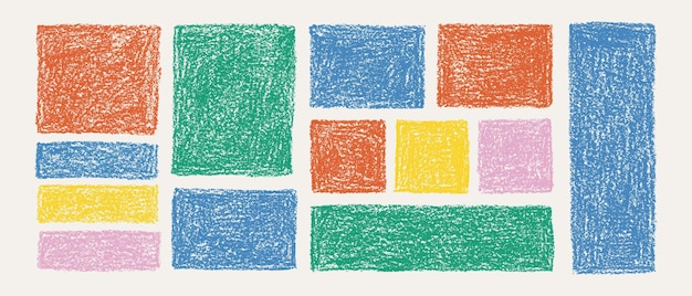 Cadre au crayon pour la boîte de texte ou la conversation Éléments d'écriture à la main Illustration vectorielle multicolore