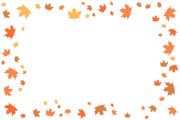 cadre d'automne de feuilles dans des nuances orange