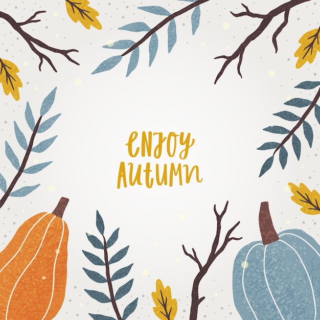 Cadre D'automne Mignon. Vector Illustration Dessinée à La Main Et Lettrage