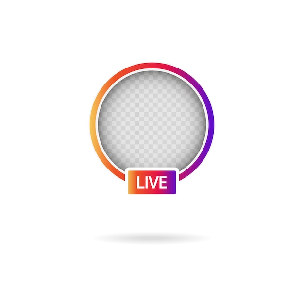 Cadre d'avatar d'icône de médias sociaux Histoires en direct streaming vidéo utilisateur Cadre dégradé coloré