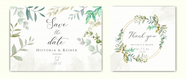 Cadre De Belles Feuilles Pour Invitation De Mariage