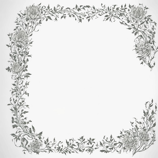 Vecteur un cadre carré avec un motif floral