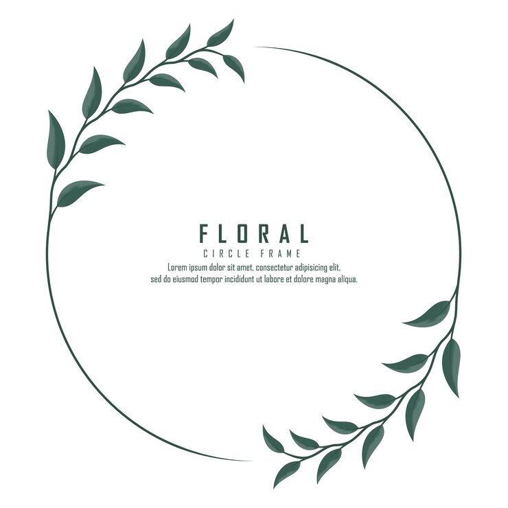 Vecteur cadre de cercle floral vert conception de vecteur de cadre d'invitation de mariage