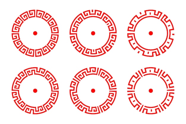 Vecteur cadre de cercle rouge chinois scénographie vectorielle
