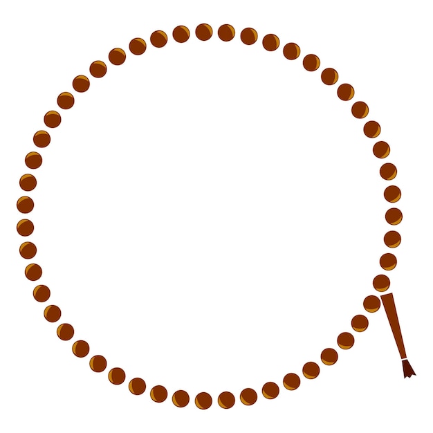 Cadre De Cercle Vectoriel De Perles De Prière Tasbih Ou Islam Isolées Sur Blanc