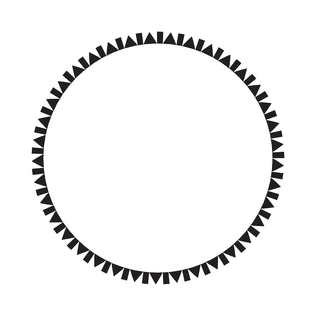 Vecteur cadre circulaire autour de l'icône de forme de conception de bordure abstraite pour la conception d'éléments décoratifs vintage doodle