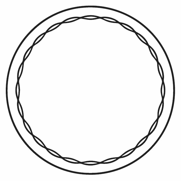 Cadre circulaire décoratif aux limites avec un motif géométrique et symétrique