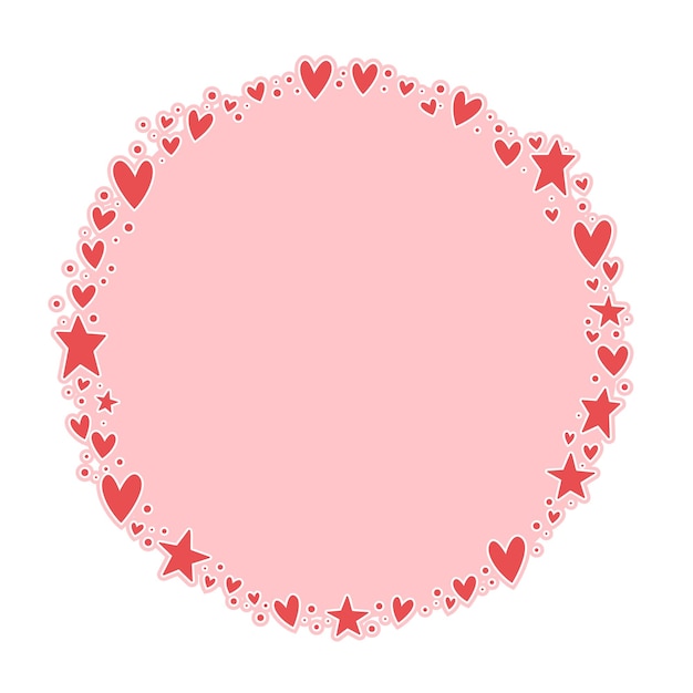 Cadre Circulaire Formé Par Des Cœurs Arrière-plan De La Fête De La Saint-valentin Arrière-plan Circulaire D'amour Avec Des Cœurs.