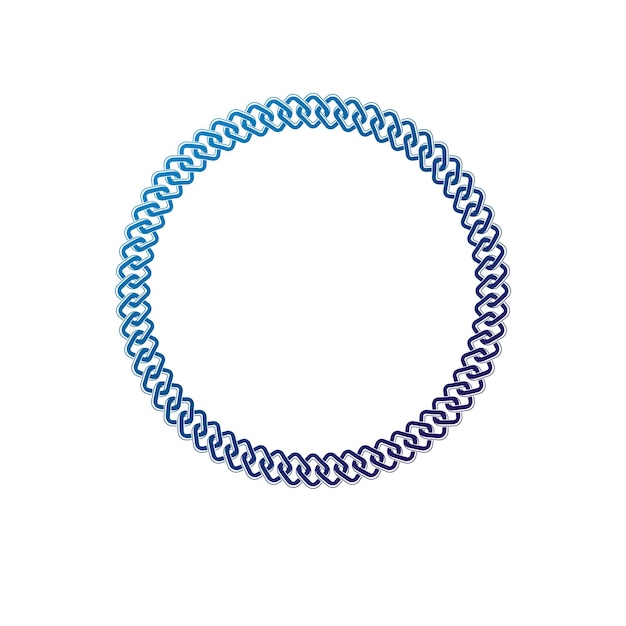 Vecteur cadre circulaire vintage décoratif avec espace de copie clair conçu comme une chaîne. étiquette de style rétro de vecteur, emblème héraldique isolé sur fond blanc.