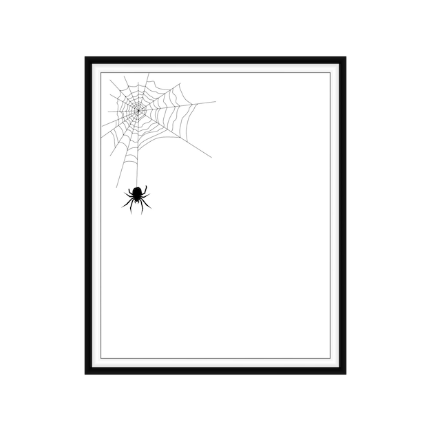 Cadre Classique Dans Le Cadre D'une Araignée Sur Un Thème D'halloween En Toile D'araignée Pour Votre Conception