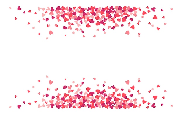 Cadre Coeur Pour La Saint Valentin Fond D'amour Abstrait Cadre Horizontal Coeurs Rouges Et Roses