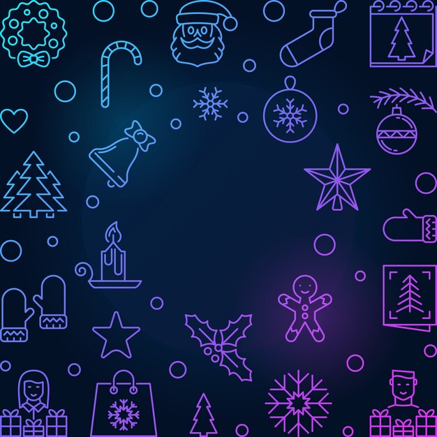 Cadre contour vectoriel Noël et nouvel an