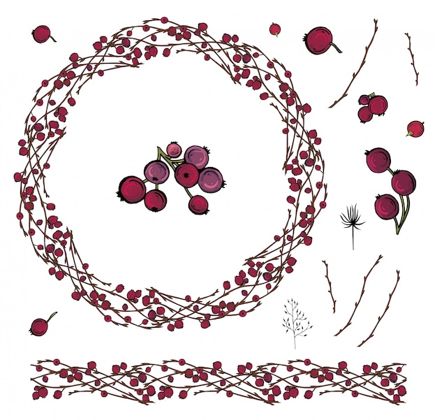 Cadre De Couleur Végétale Rond Vecteur