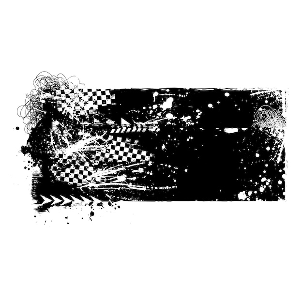 Cadre De Course Grunge Abstrait Noir