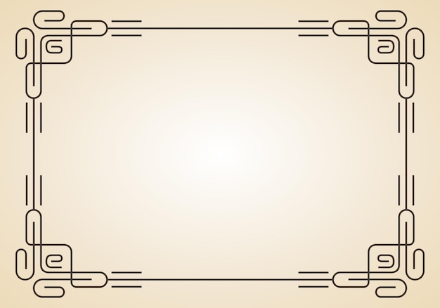 Cadre Décoratif Bordure Antique Calligraphique Vintage Cadre Rectangle Orné De Calligraphie Ornement De Ligne En Filigrane Pour Modèle De Certificat Encadré