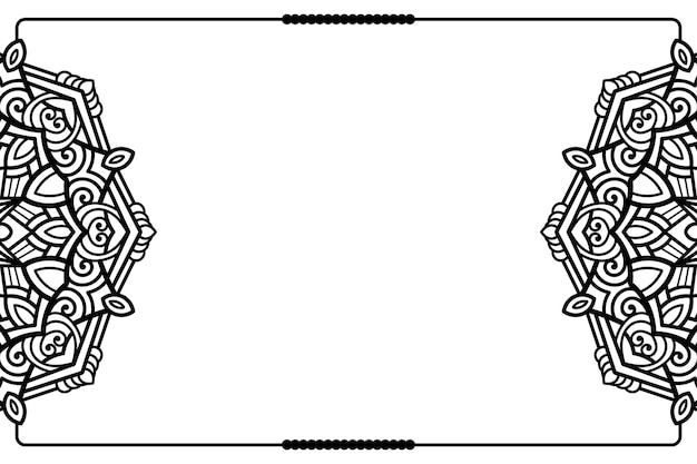 Vecteur cadre décoratif de mandala avec fond blanc