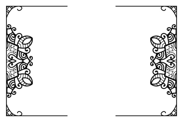 Vecteur cadre décoratif de mandala avec fond blanc