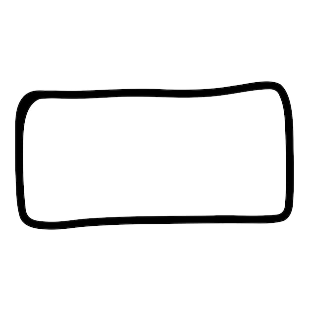 Vecteur cadre dessiné à la main rectangle doodle courbe ondulée cadre texturé déformé bordure croquis dessiné à la main