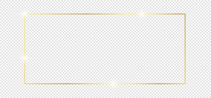 Vecteur cadre doré brillant avec des ombres isolées sur un fond transparent luxe doré vintage rectangle réaliste illustration de bordure vectorielle