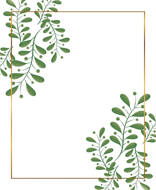 Cadre doré à décor de branches