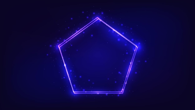 Cadre Double Néon Avec Effets Brillants
