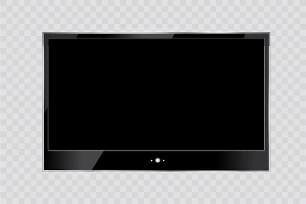 Vecteur cadre du téléviseur. moniteur led vide d'ordinateur ou cadre photo noir isolé sur fond transparent. écran blanc lcd, plasma, panneau ou tv pour votre conception