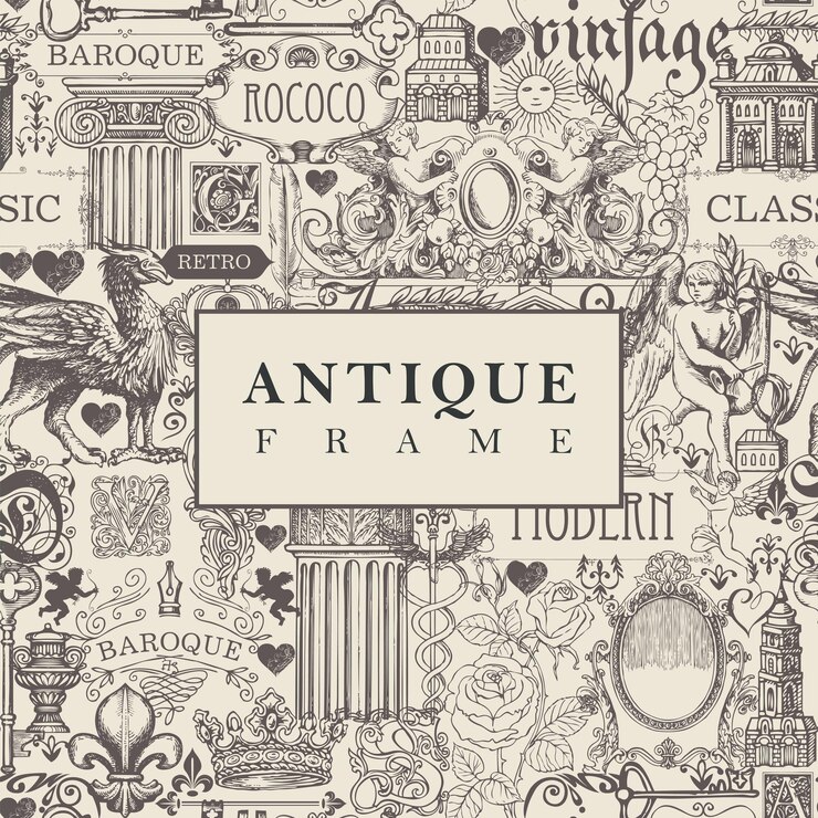 Vecteur le cadre est antique.