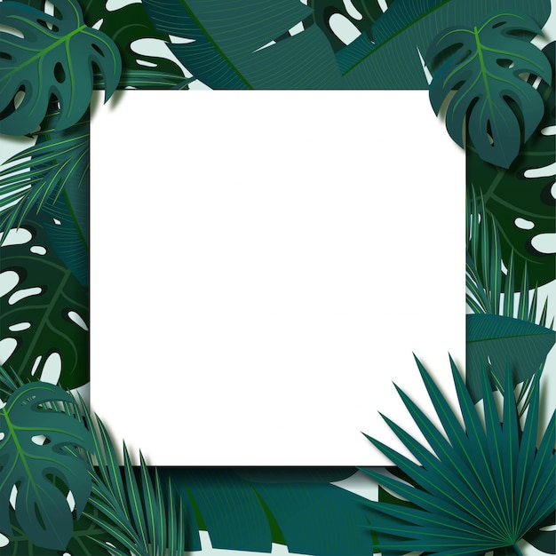 Cadre de feuillage tropical
