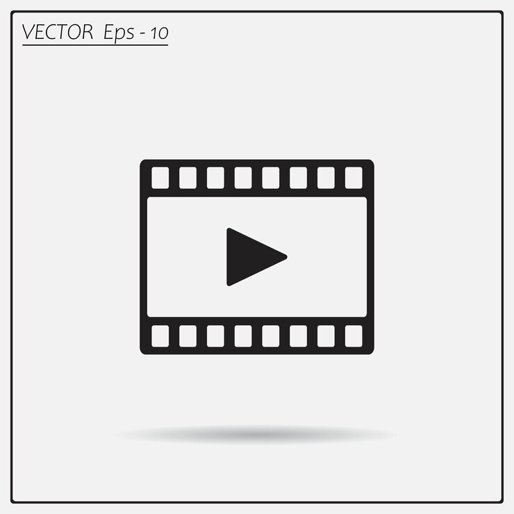 Vecteur le cadre de film est un symbole de film, une illustration vectorielle sur un fond clair.