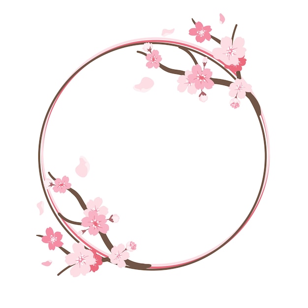 Cadre de fleur de cerisier vecteur libre