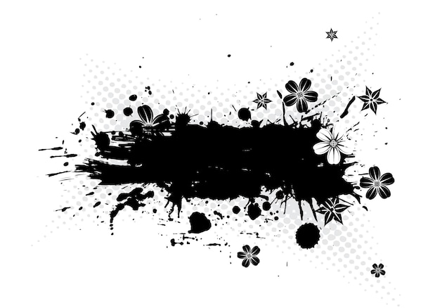 Cadre fleur grunge pour illustration vectorielle de conception