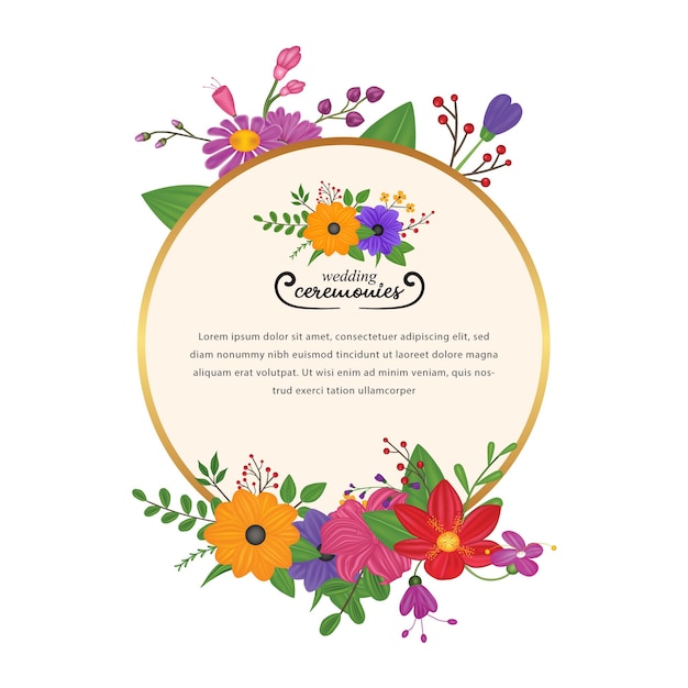 cadre de fleur réaliste rond