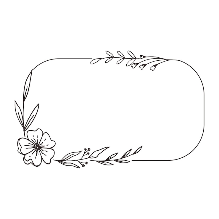 Vecteur un cadre avec des fleurs et des feuilles dessus