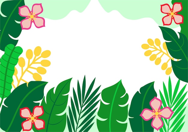 Cadre à fleurs plates cadre d'été tropical